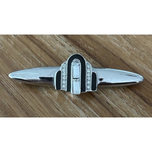 Givenchy Jewelry - Vintage 1980's GIVENCHY Art Deco Nouveau Revival Rhinestone Brooch